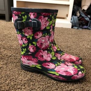 Floral Rubber Boots